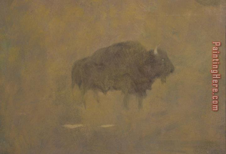 Albert Bierstadt Buffalo in a Sandstorm